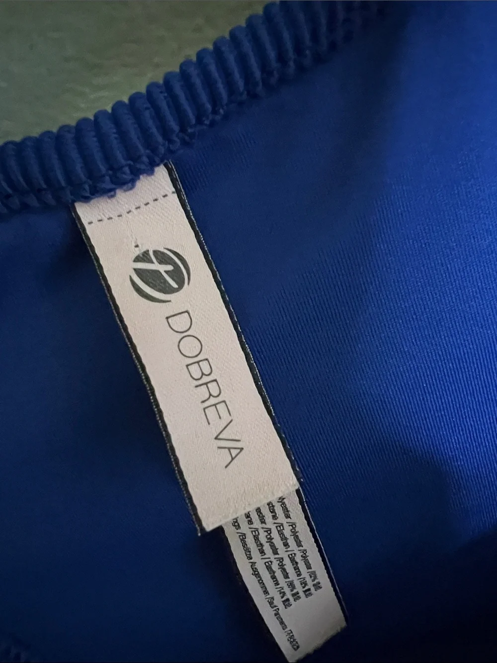 Dobreva Ribbed High-Neck Bikini Crop Top - Royal Blue, Size Small 4-6